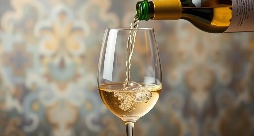 Wine pouring into glass